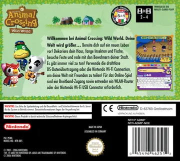 Welcome to Animal Crossing - Wild World (Europe) (En,Fr,De,Es,It) (Demo) (Kiosk) box cover back